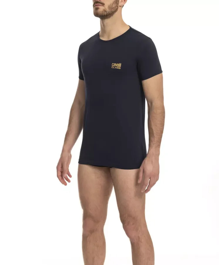 Cavalli Class ’Blue Cotton Men T-Shirt’