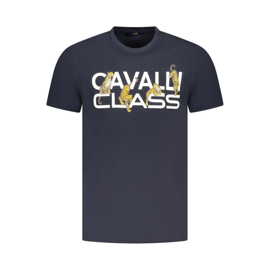 Cavalli Class Blue Cotton Men T-Shirt