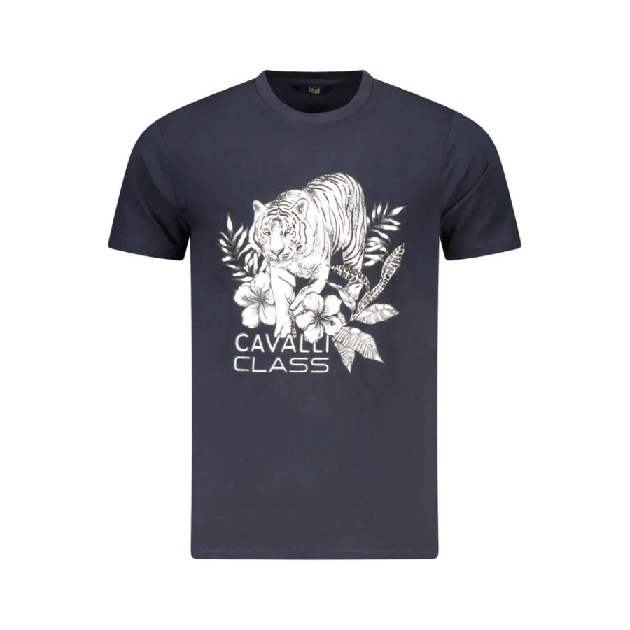 Cavalli Class Blue Cotton Men T-Shirt