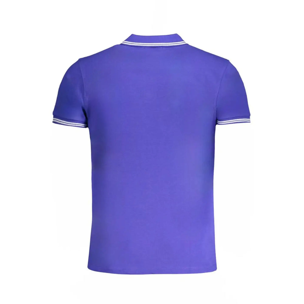 Cavalli Class Blue Cotton Men’s Polo Shirt