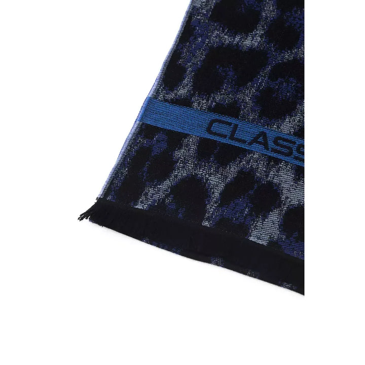 Cavalli Class Blue Wool Men Scarf