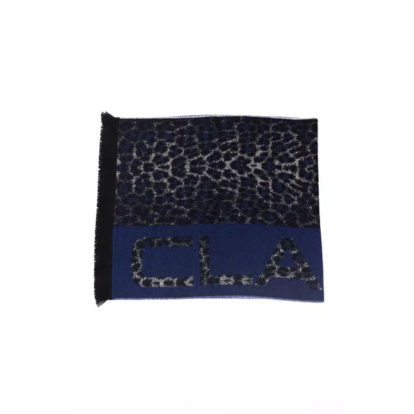 Cavalli Class Blue Wool Men Scarf