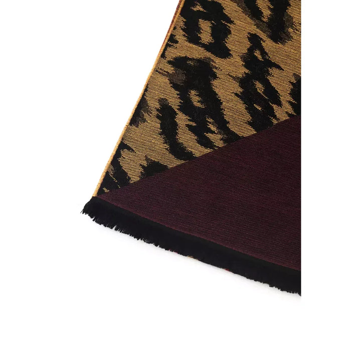 Cavalli Class Brown Wool Men Scarf