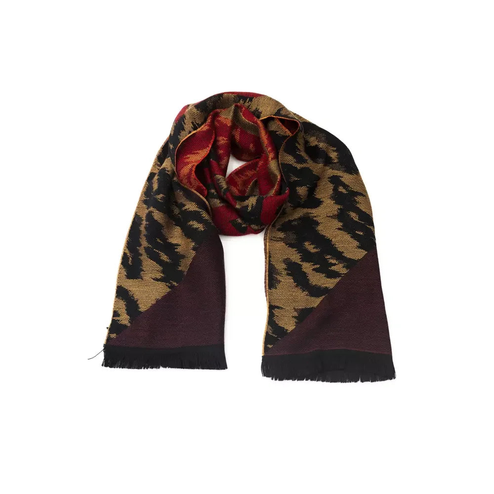 Cavalli Class Brown Wool Men Scarf
