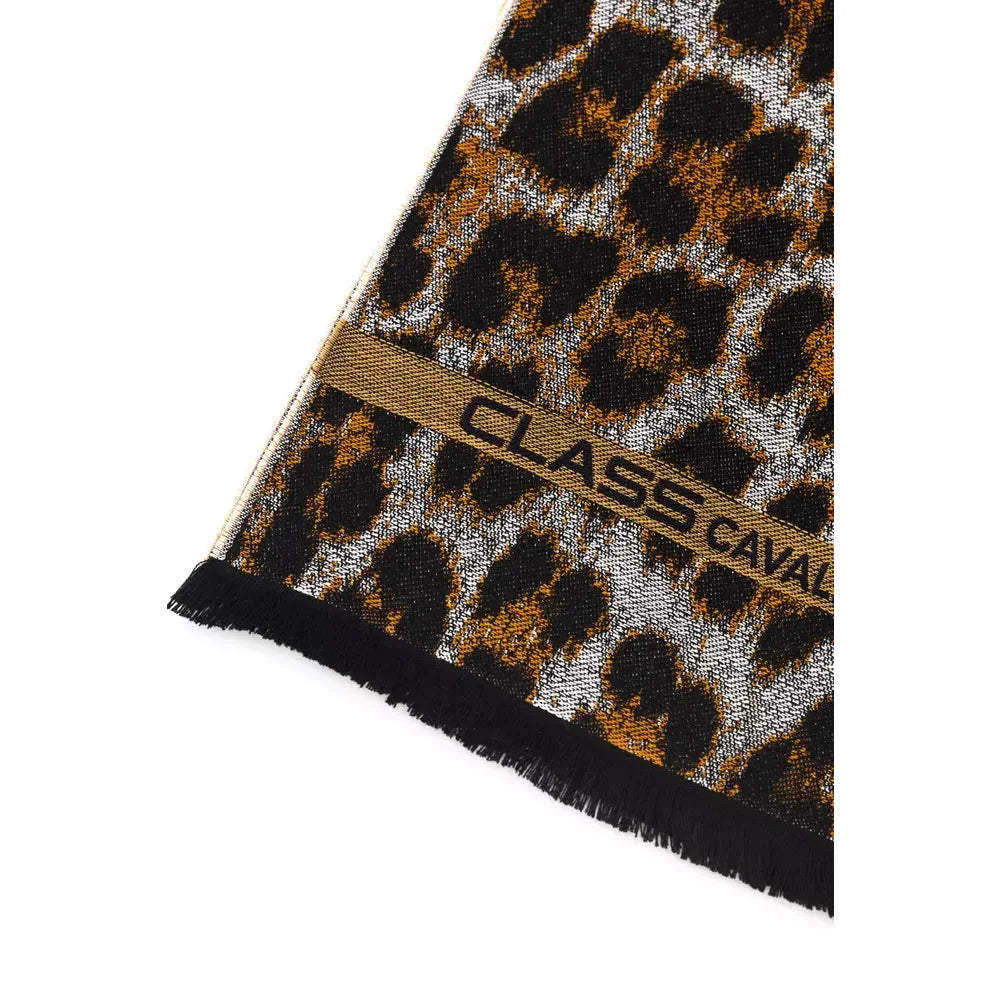 Cavalli Class Brown Wool Men Scarf