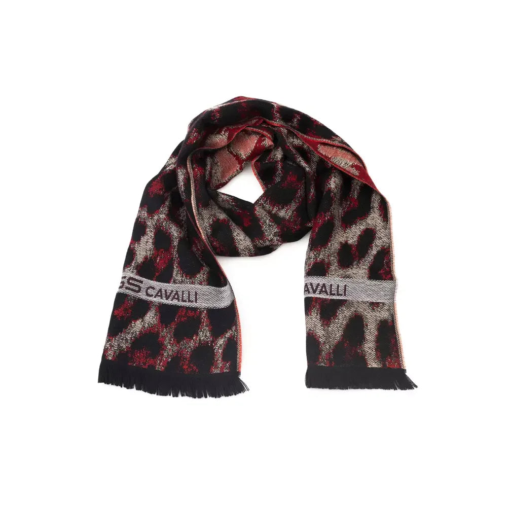 Cavalli Class Burgundy Wool Men Scarf