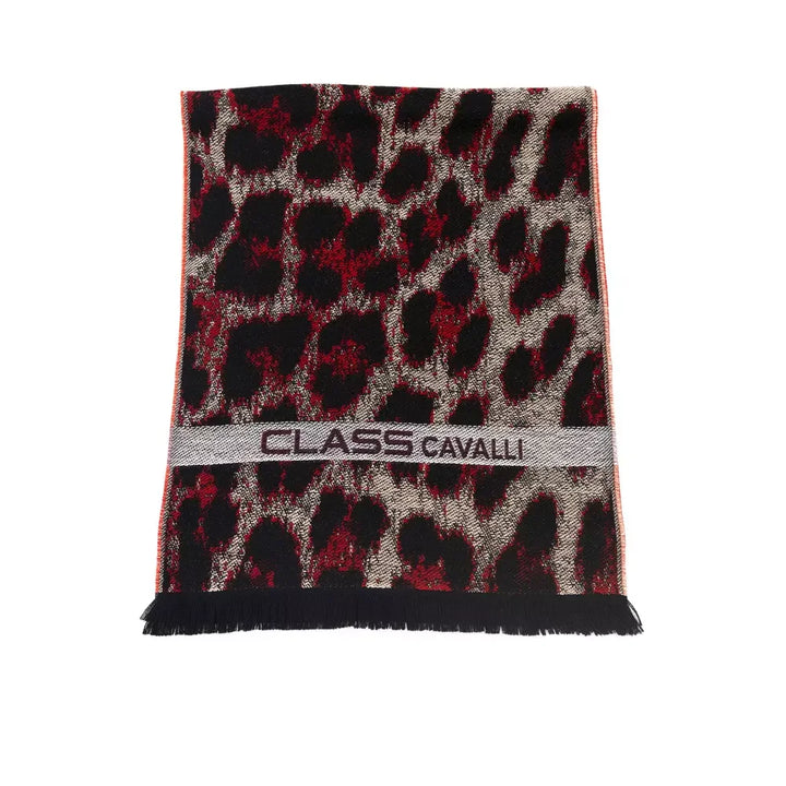 Cavalli Class Burgundy Wool Men Scarf