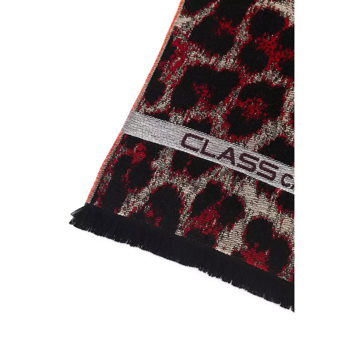 Cavalli Class Burgundy Wool Men Scarf