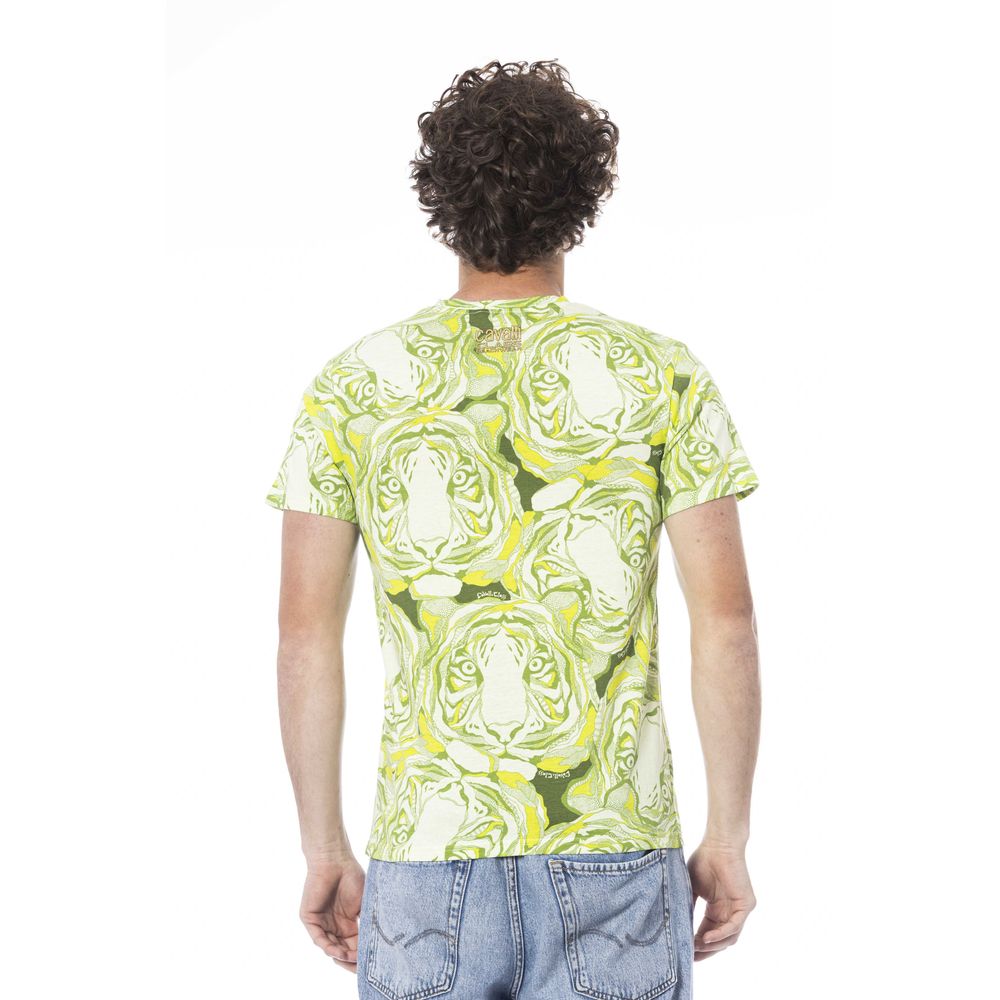 Cavalli Class Green Cotton Men T-shirt