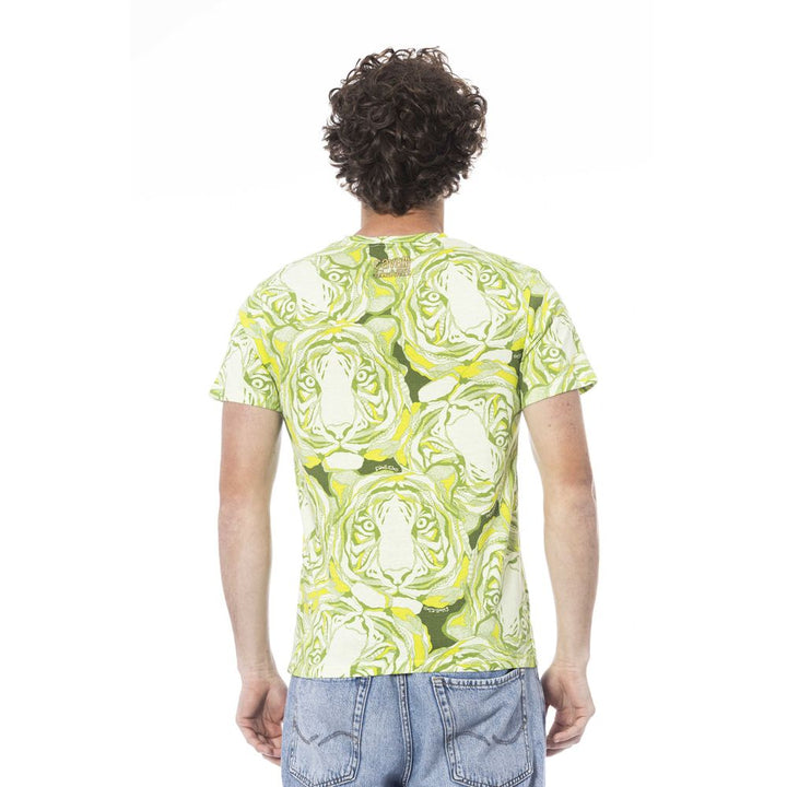 Cavalli Class Green Cotton Men T-shirt