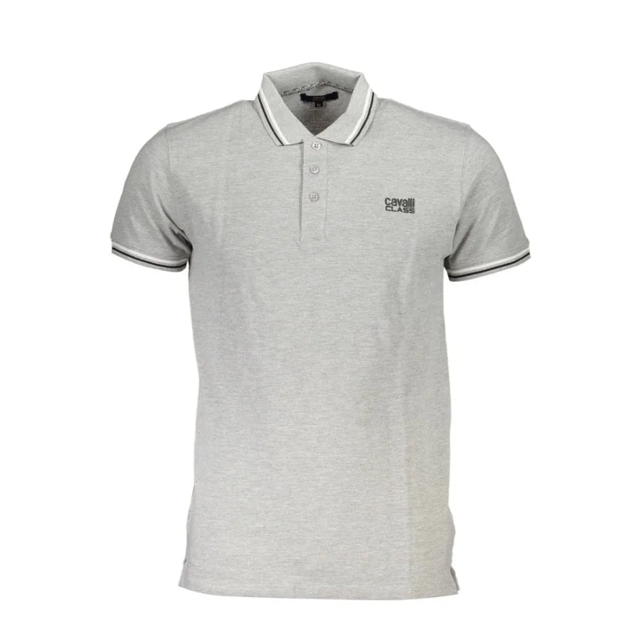 Cavalli Class Grigio Cotton Men Polo