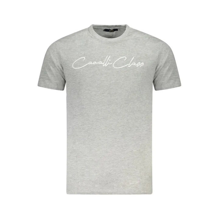 Cavalli Class Grigio Cotton Men T-shirt