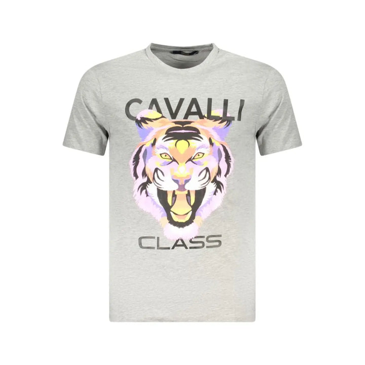 Cavalli Class Grigio Cotton Men T-shirt