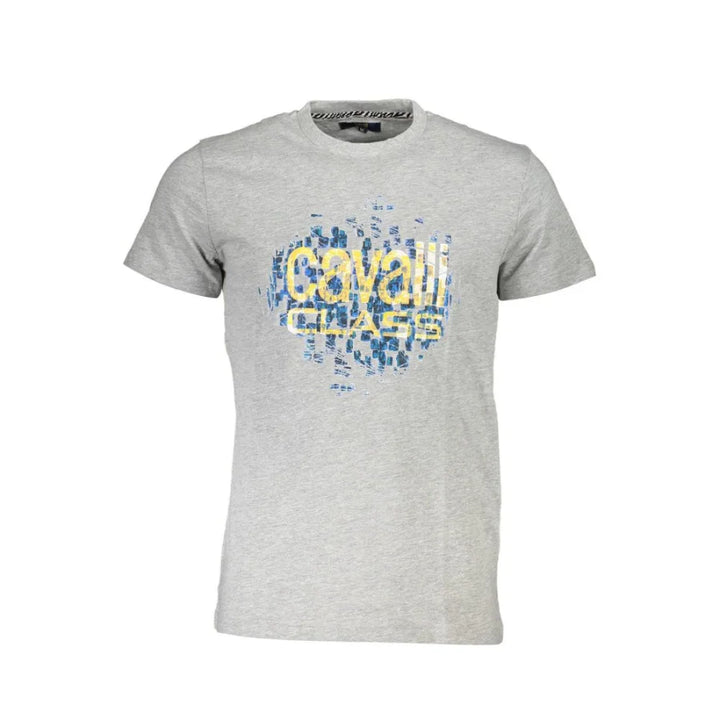 Cavalli Class Grigio Cotton Men T-Shirt