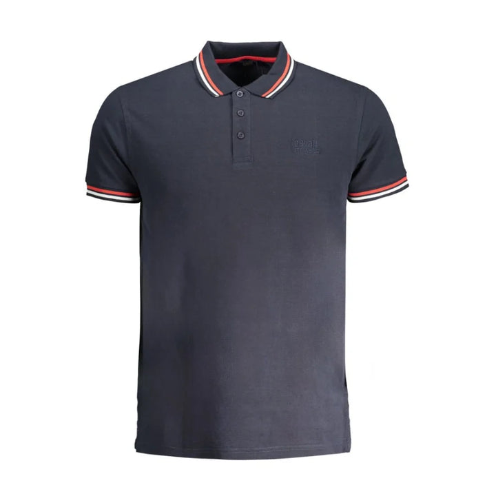 Cavalli Class Navy Cotton Men Polo Shirt