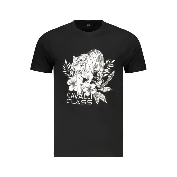 Cavalli Class Nero Cotton Men T-Shirt