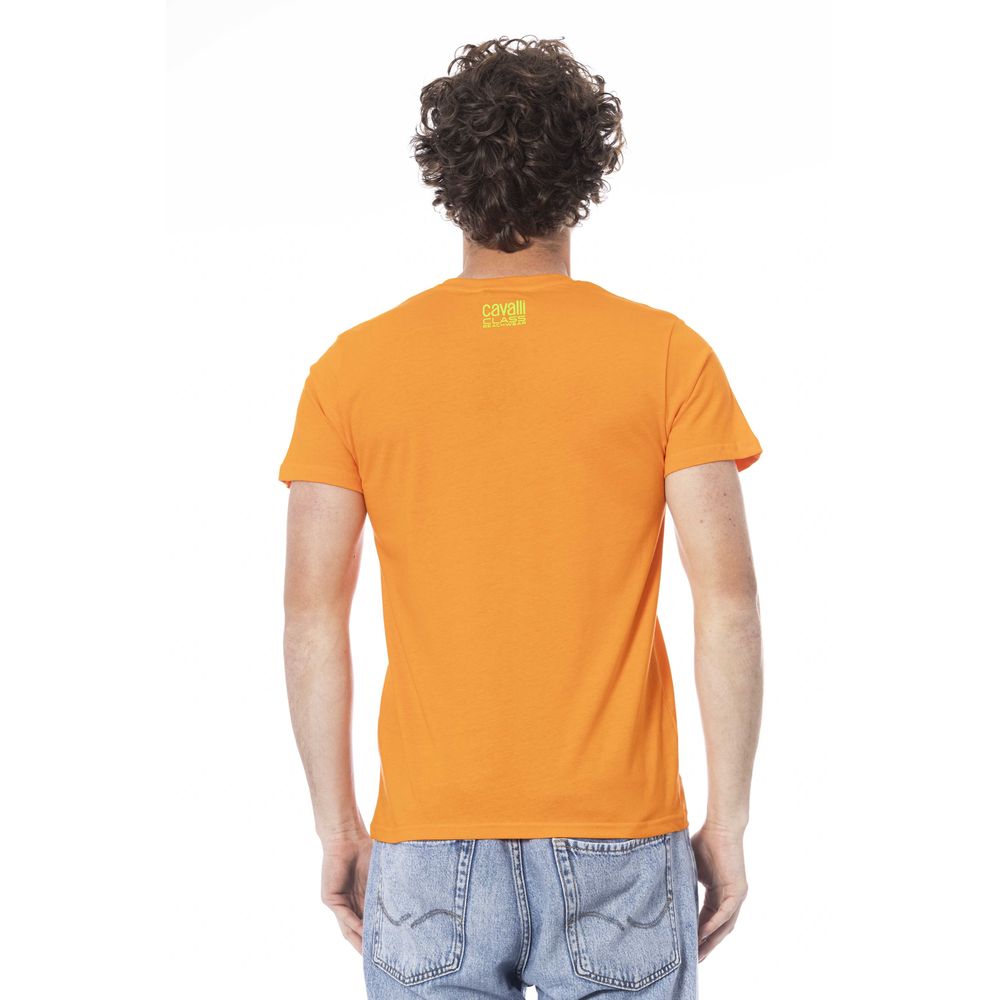 Cavalli Class Orange Cotton Men T-shirt