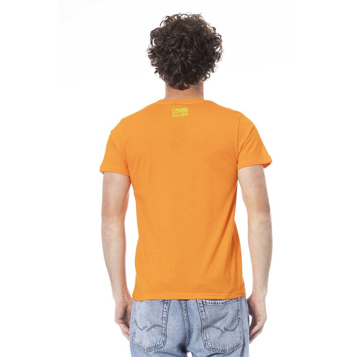 Cavalli Class Orange Cotton Men T-shirt