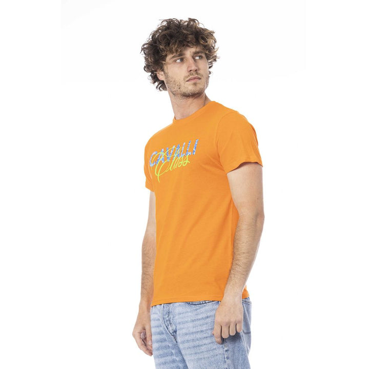 Cavalli Class Orange Cotton Men T-shirt