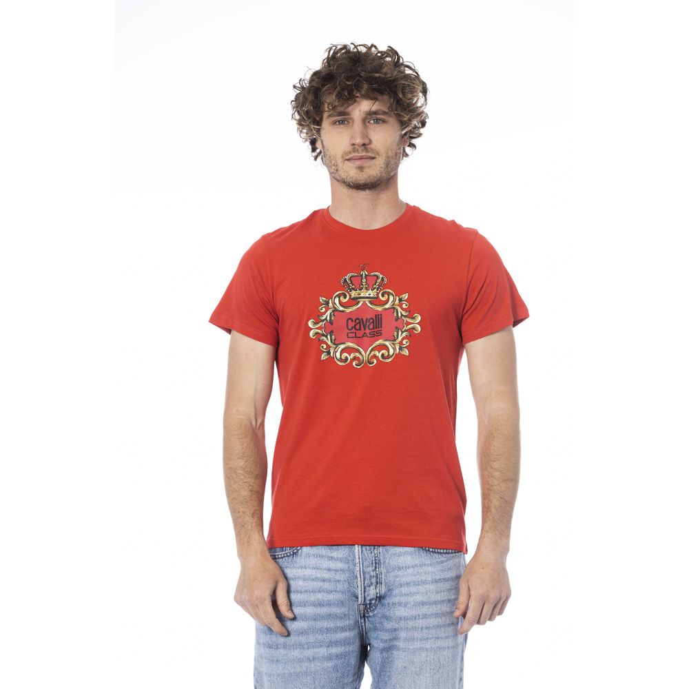 Cavalli Class Red Cotton Men T-shirt
