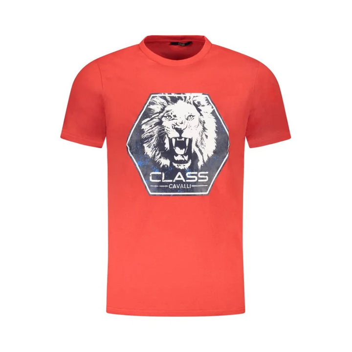 Cavalli Class Red Cotton Men’s T-Shirt