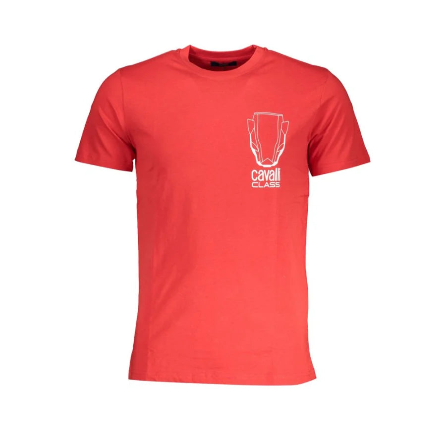 Cavalli Class Red Cotton Men’s T-Shirt