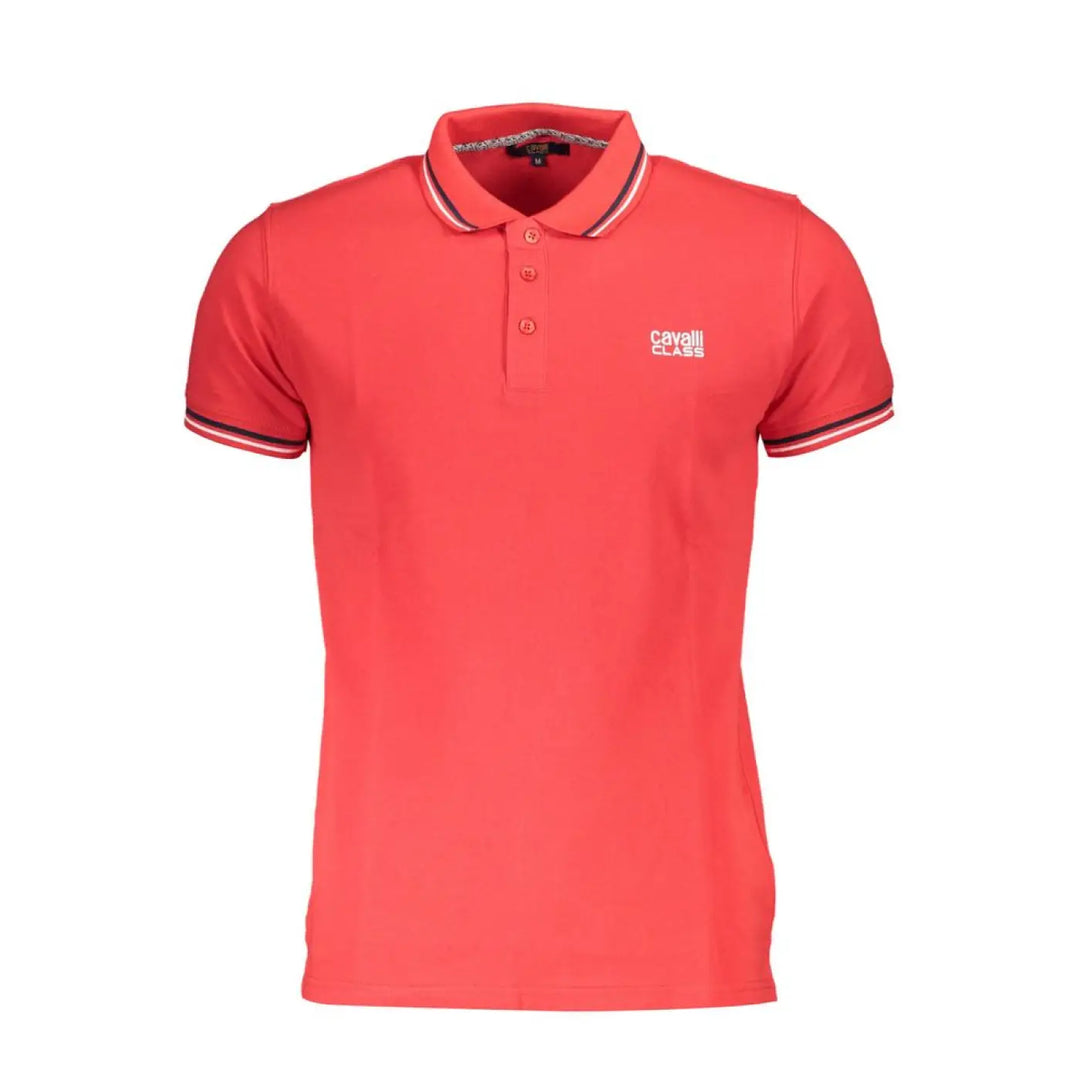 Cavalli Class Rosso Cotton Men Polo