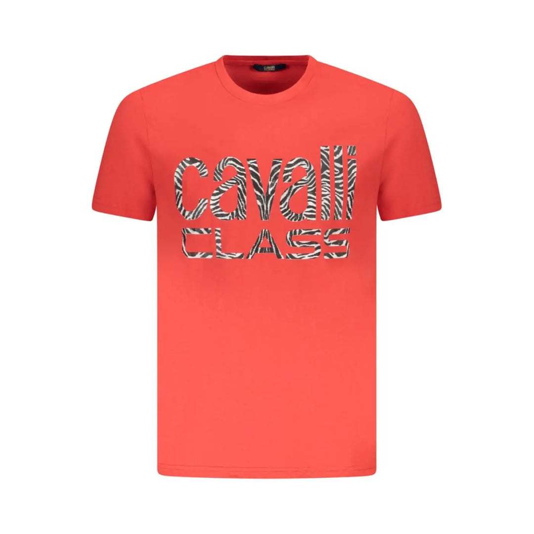 Cavalli Class ’Rosso Cotton Men T-Shirt’