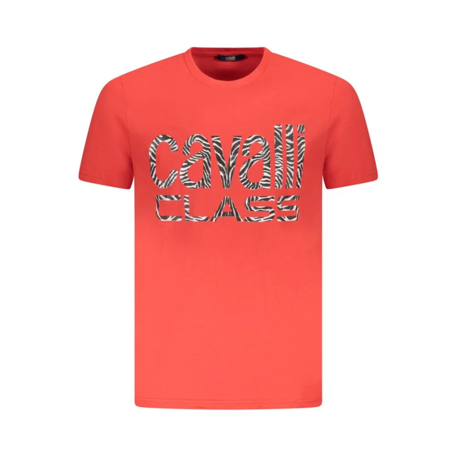 Cavalli Class ’Rosso Cotton Men T-Shirt’