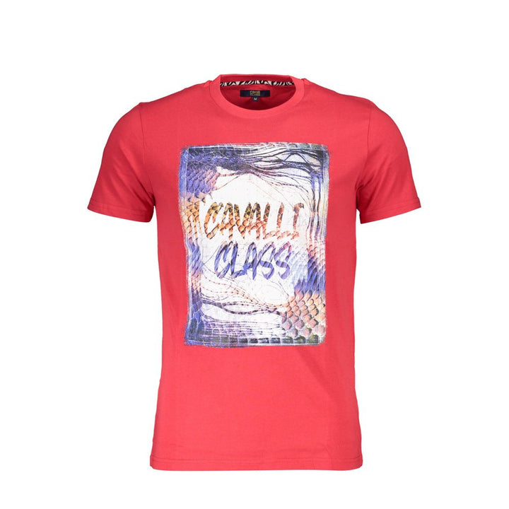 Cavalli Class Rosso Cotton Mens T-shirt