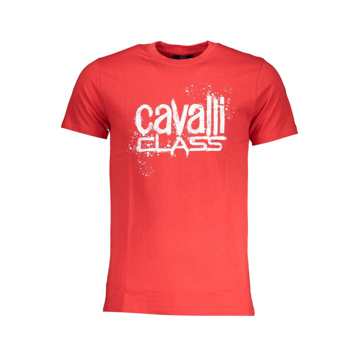 Cavalli Class Rosso Cotton Mens T-shirt