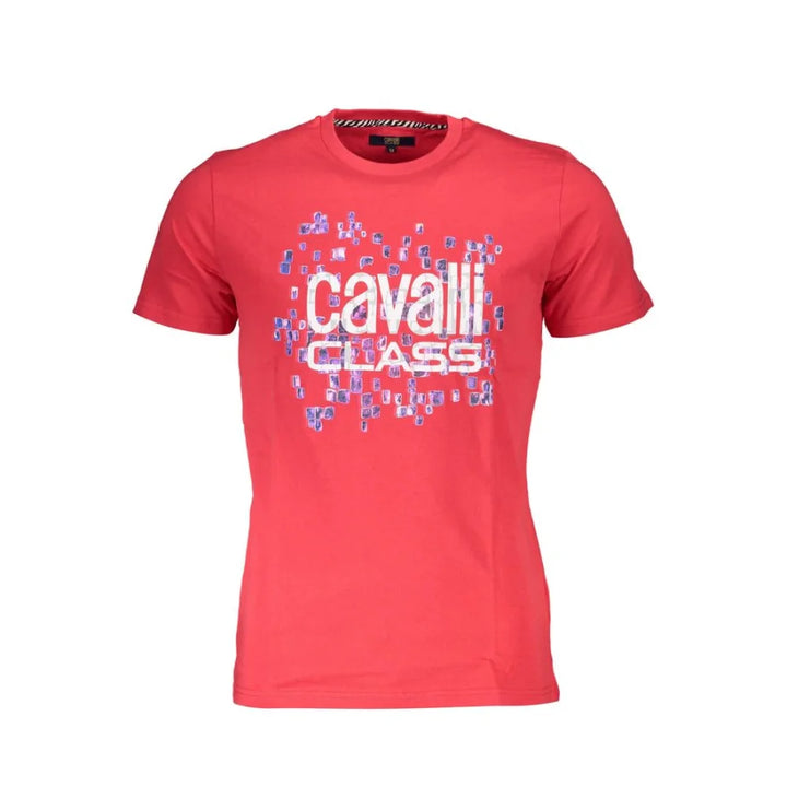 Cavalli Class Rosso Cotton Men’s T-Shirt