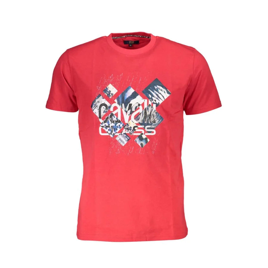 Cavalli Class Rosso Cotton Men’s T-Shirt