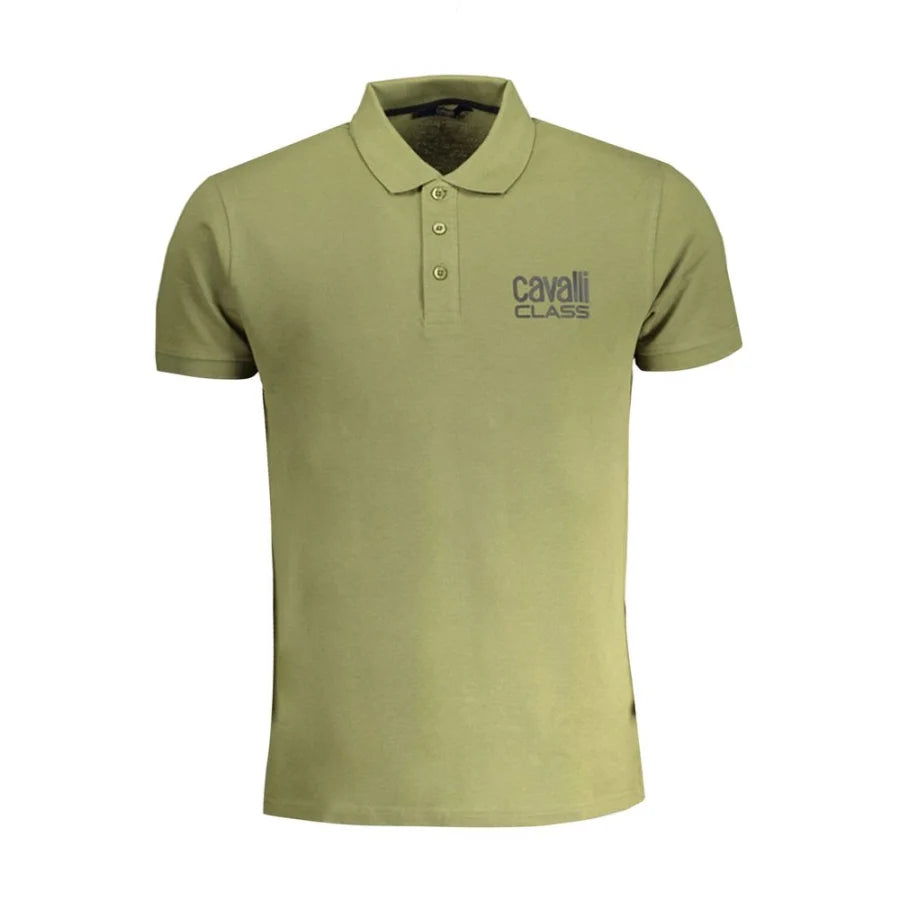 Cavalli Class Verde Cotton Men Polo Shirt