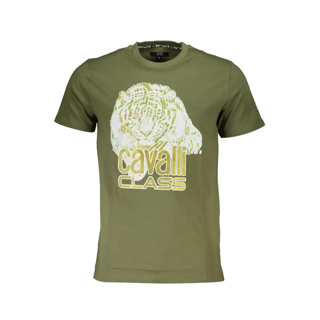 Cavalli Class Verde Cotton Men T-shirt