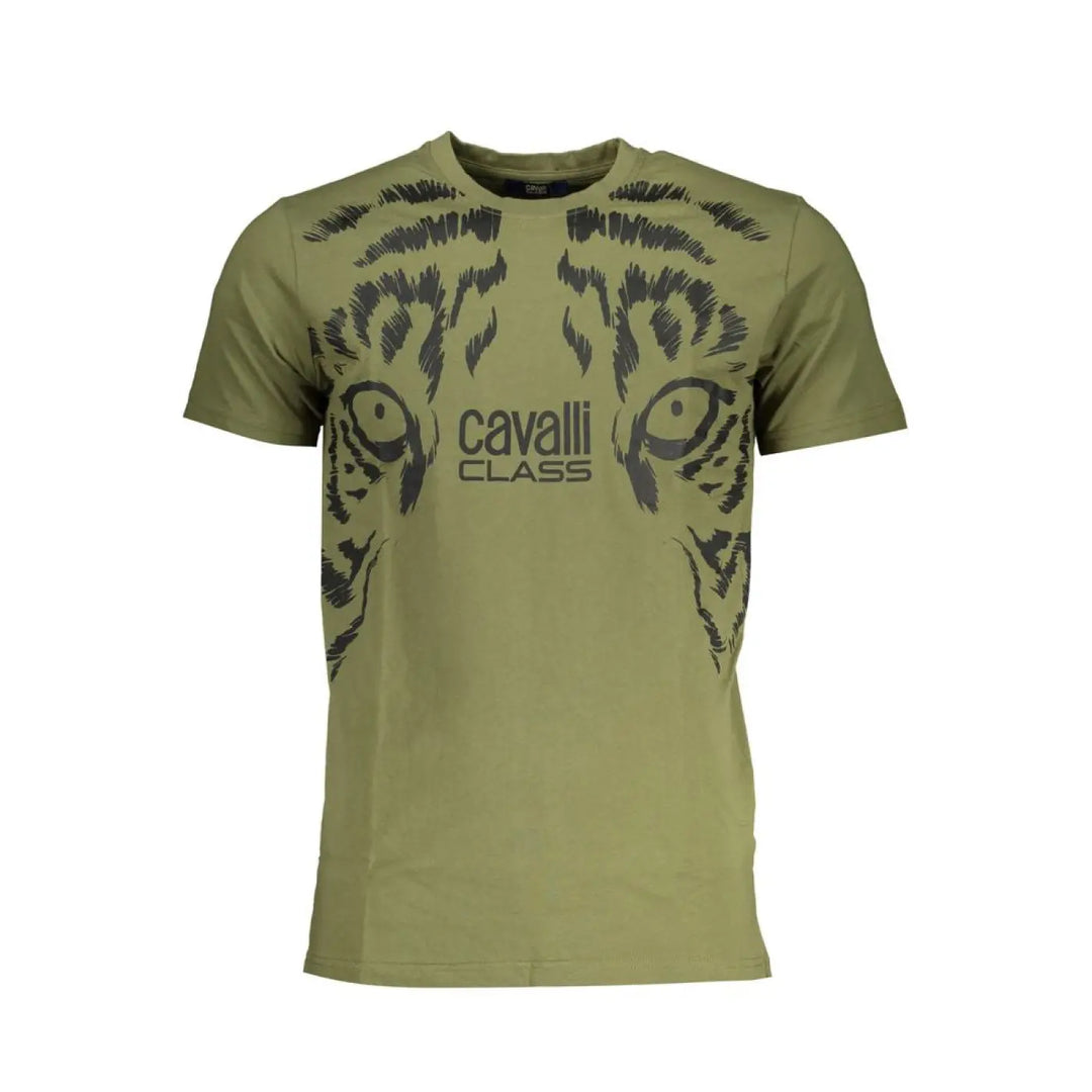 Cavalli Class Verde Cotton Men T-shirt