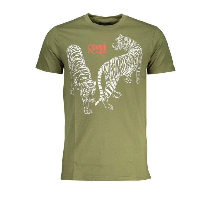 Cavalli Class Verde Cotton Men T-Shirt