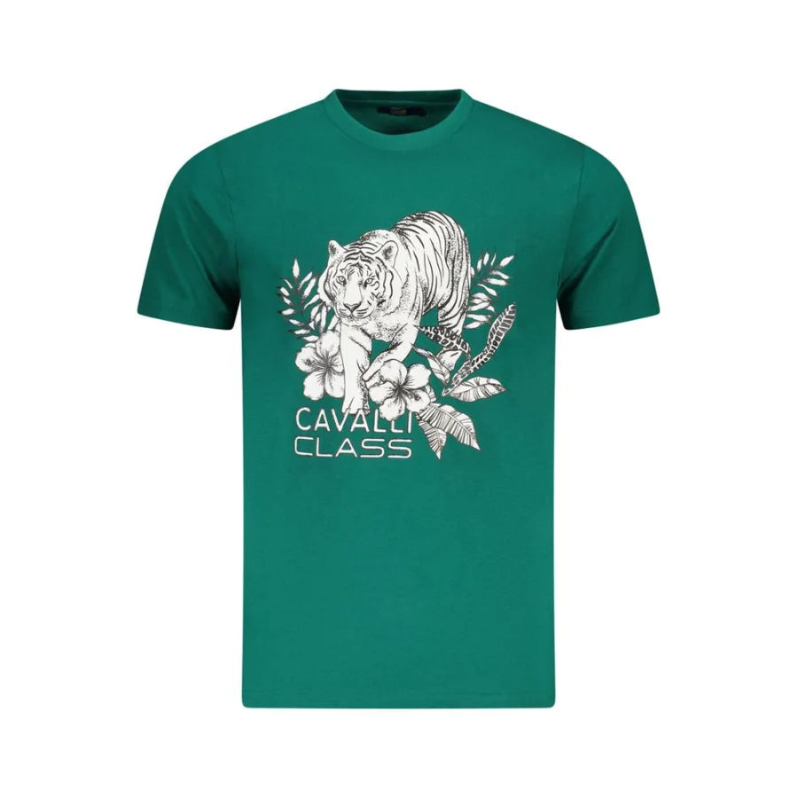 Cavalli Class Verde Cotton Men T-Shirt