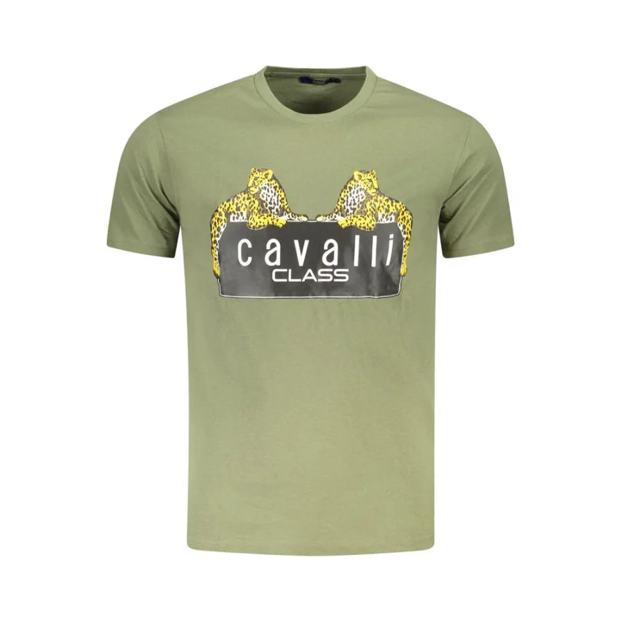 Cavalli Class Verde Cotton Men T-Shirt