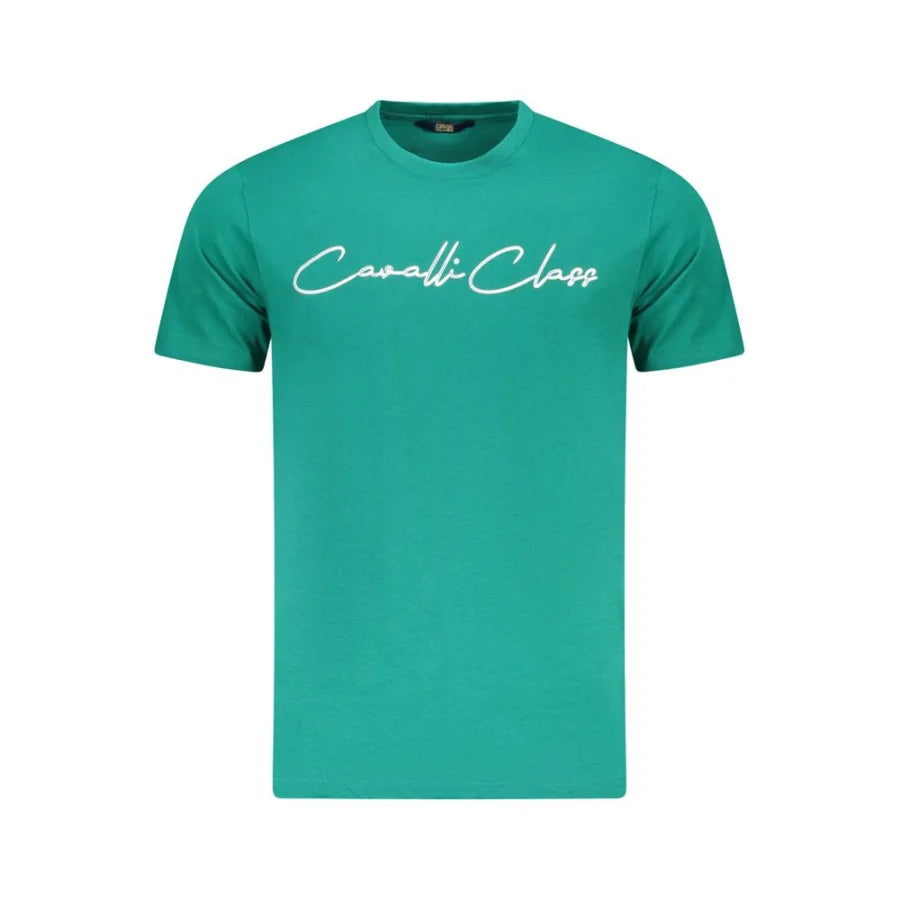 Cavalli Class Verde Cotton Men T-Shirt