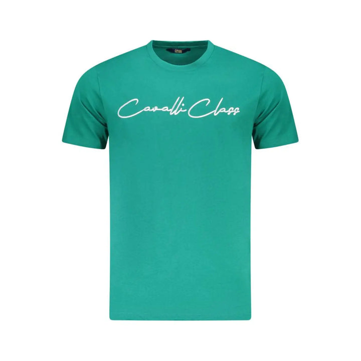 Cavalli Class Verde Cotton Men T-Shirt