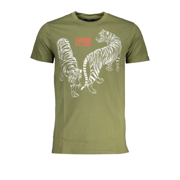 Cavalli Class Verde Cotton Men T-Shirt