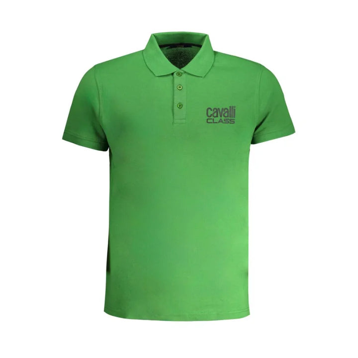 Cavalli Class Verde Cotton Men’s Polo Shirt