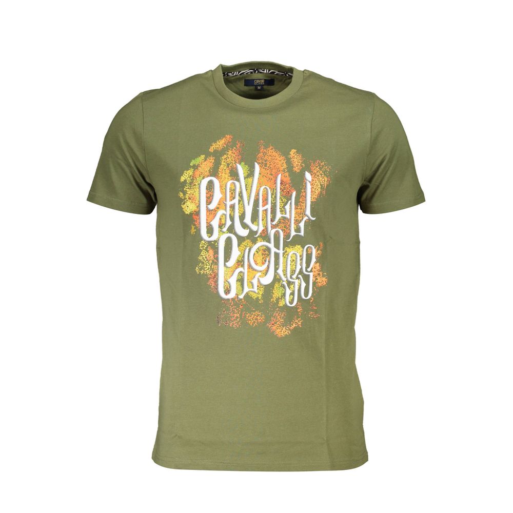 Cavalli Class Verde Cotton Mens T-shirt