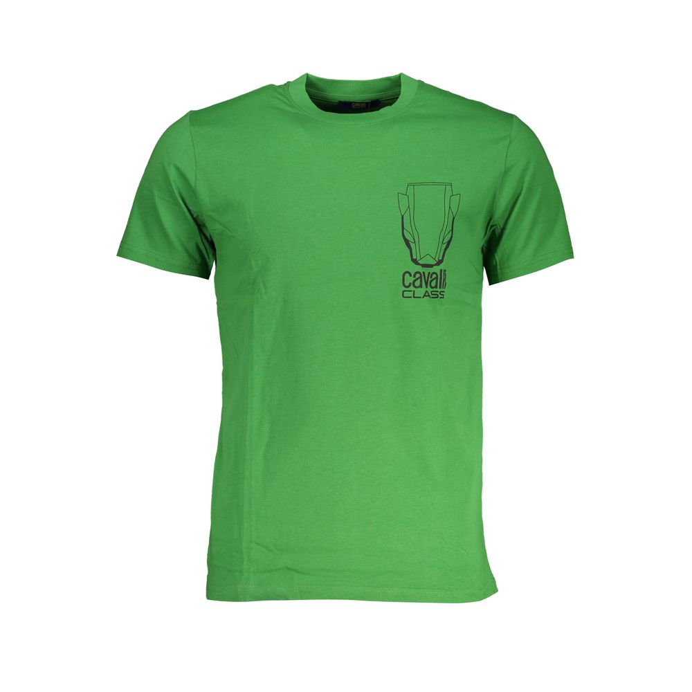 Cavalli Class Verde Cotton Mens T-shirt