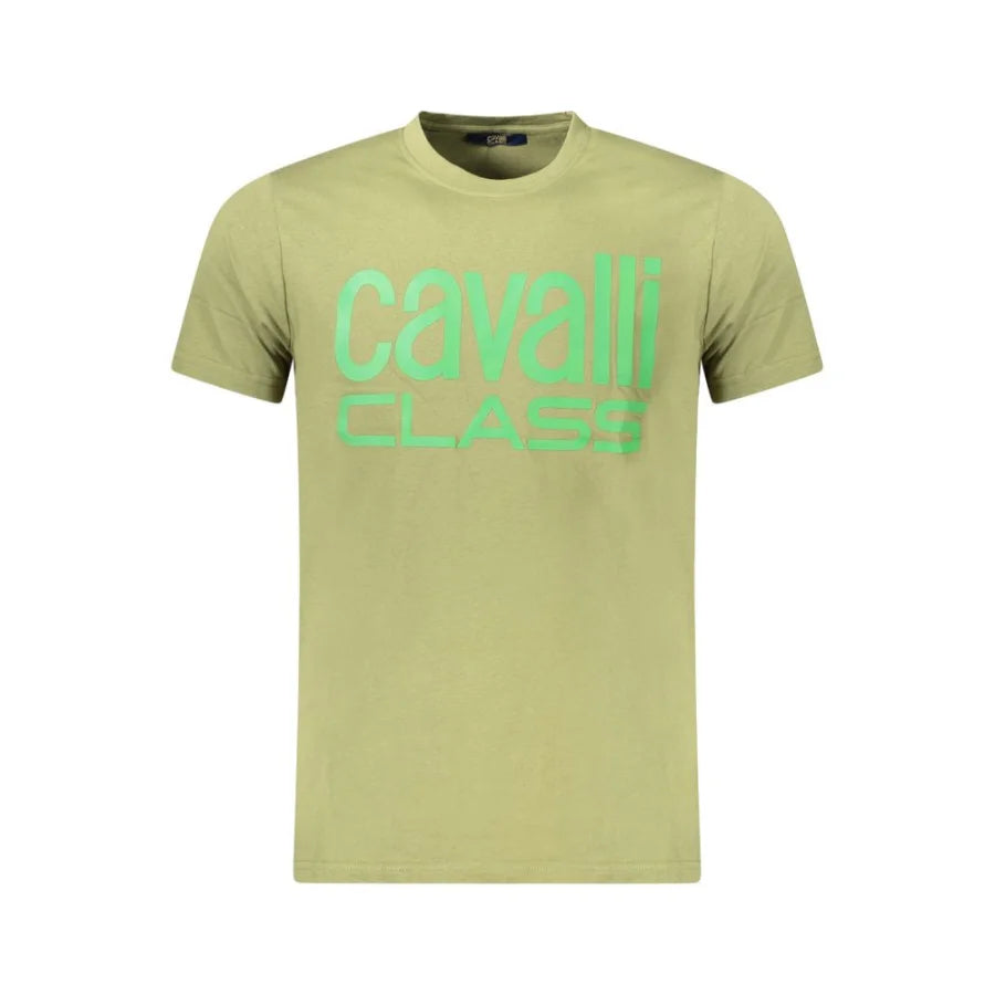 Cavalli Class Verde Cotton Mens T-Shirt