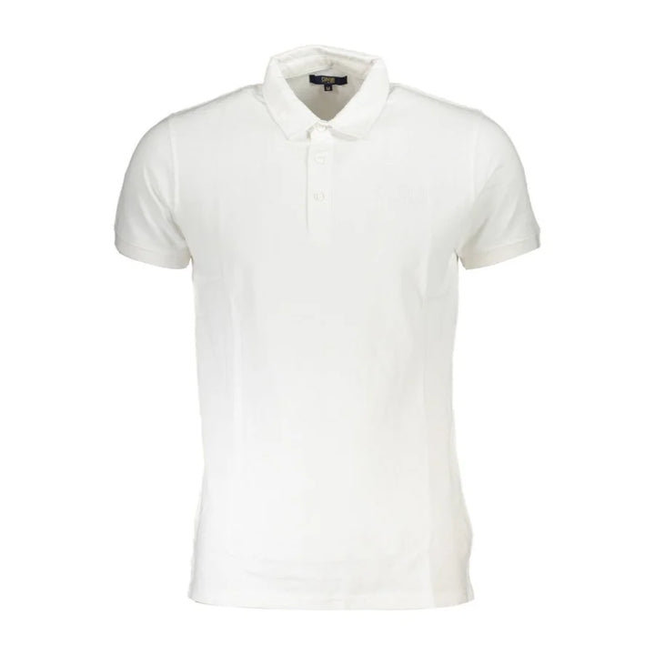 Cavalli Class White Cotton Men Polo Shirt