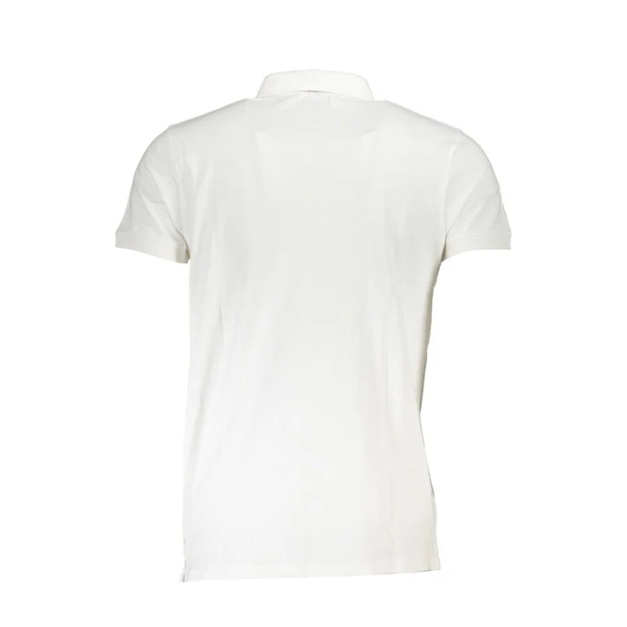 Cavalli Class White Cotton Men Polo Shirt