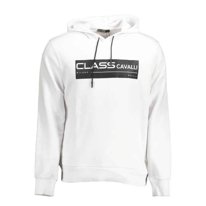 Cavalli Class White Cotton Men Sweatshirt