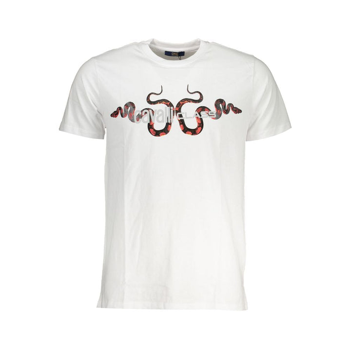Cavalli Class White Cotton Men T-shirt